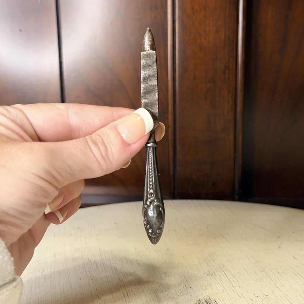 Antique E.H.H. Smith Sterling Silver Nail File Art Nouveau Manicure Tool c1900
